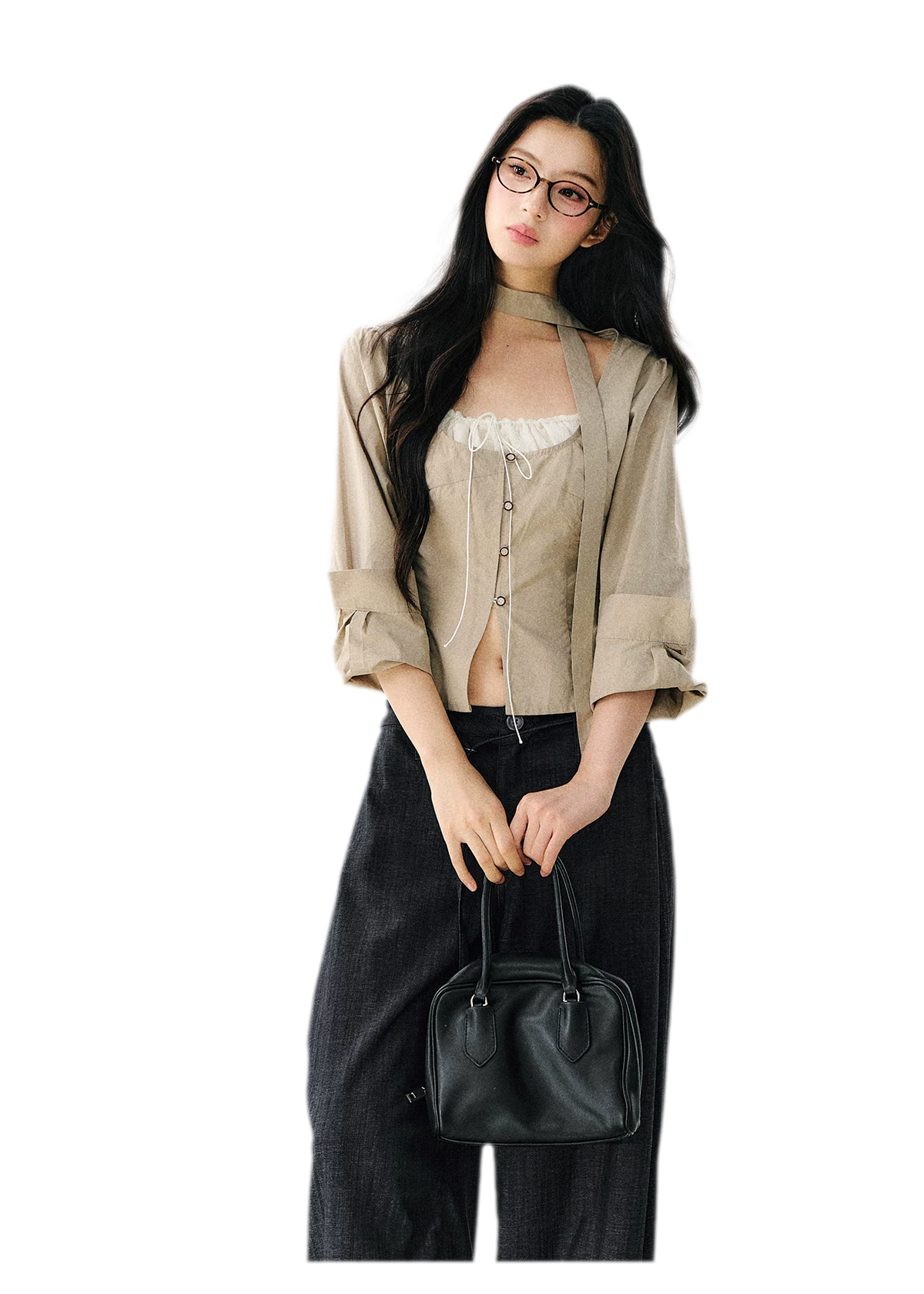 Halter Scarf Shirt Blouse