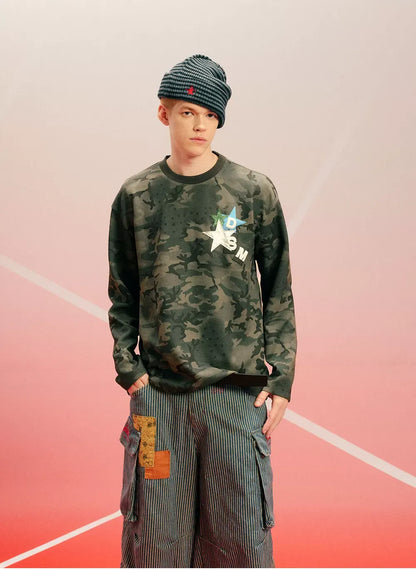 Printed Waffle Camouflage T-Shirt
