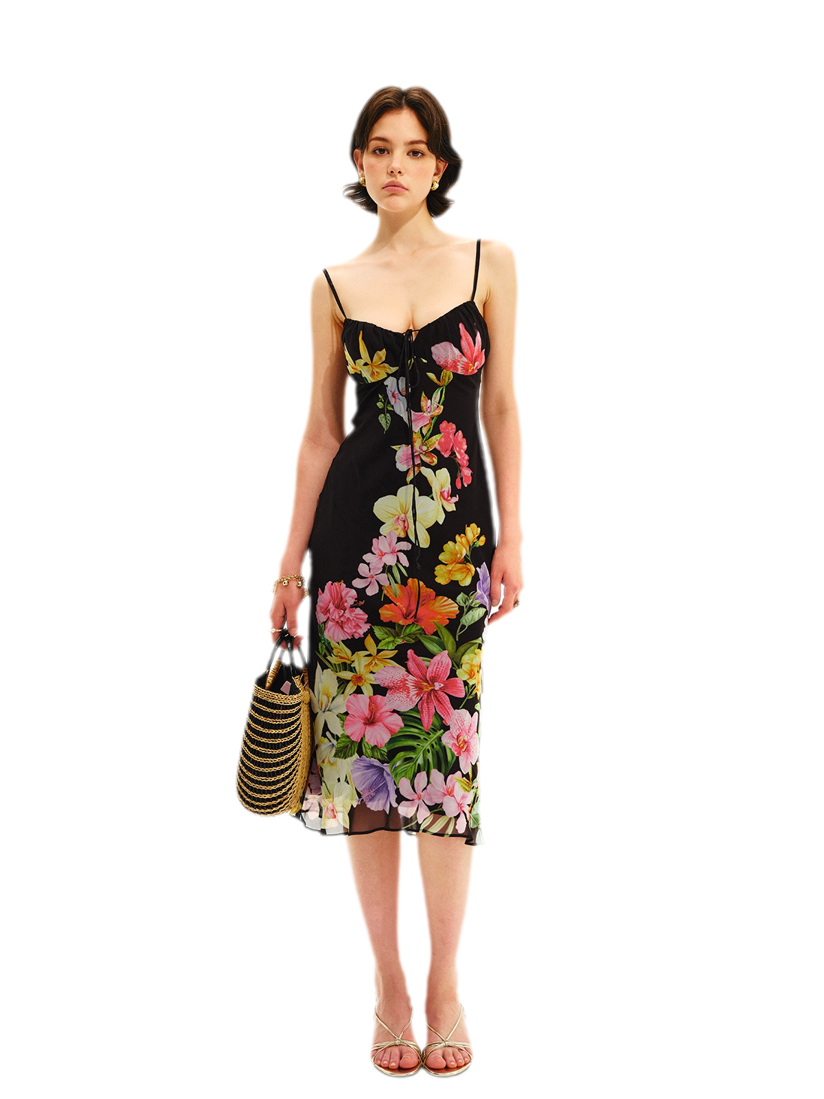 Hand-Painted Floral Camisole Dress