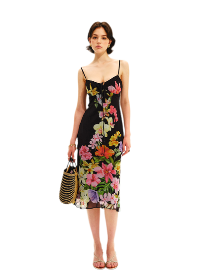 Hand-Painted Floral Camisole Dress
