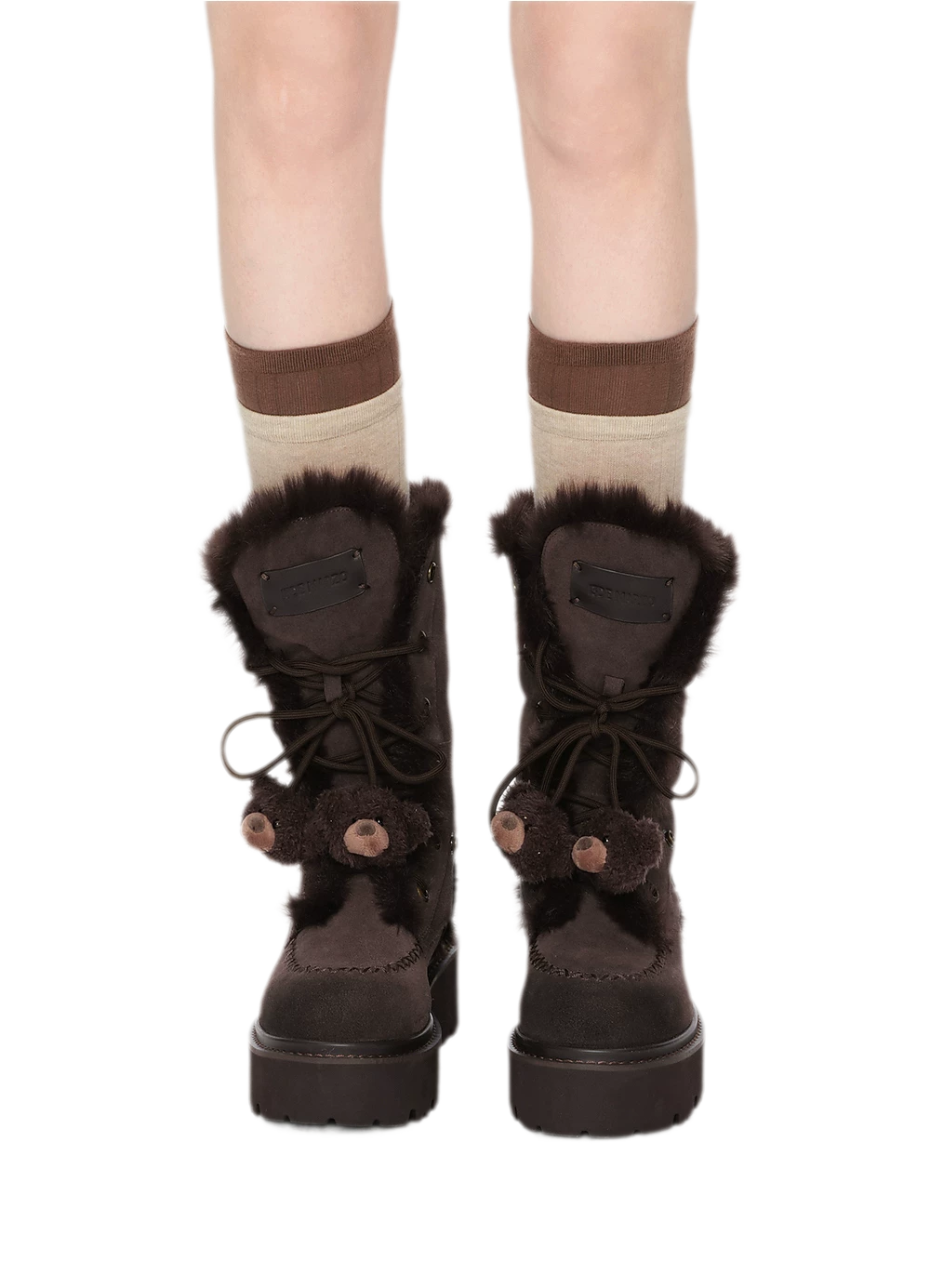 Plush Cuff Chunky Mid-Calf Boots