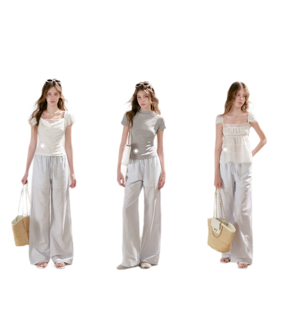 Linen Cotton Wide-Leg Trousers