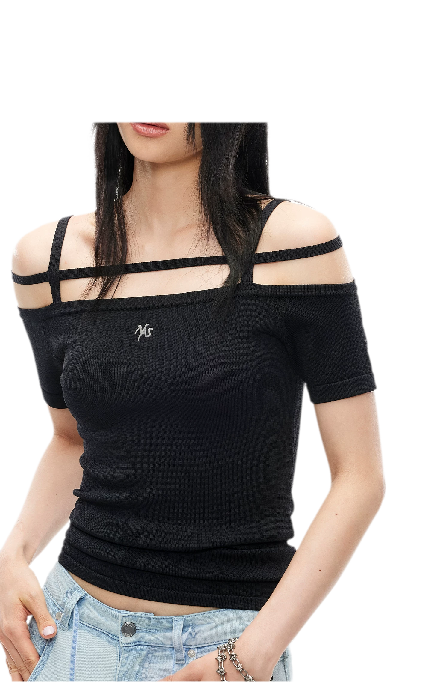 Cross-Strap Ice Feel Slim Tee