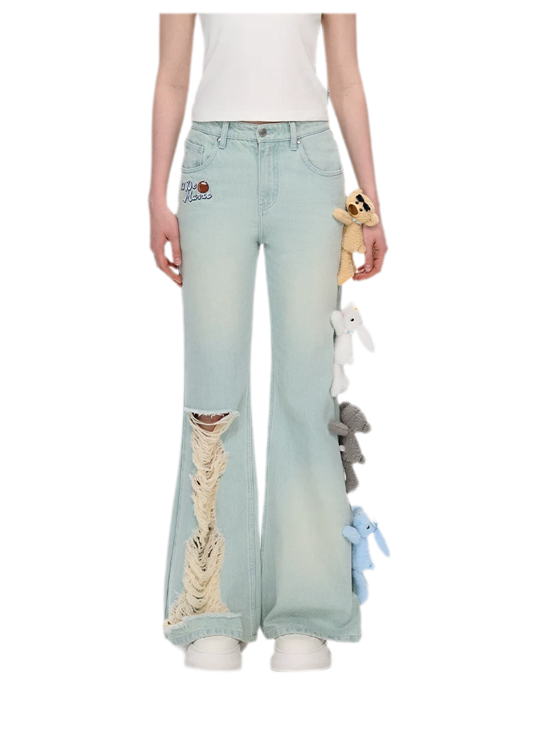 13DE MARZO Holiday Plush Denim Jeans – view 5