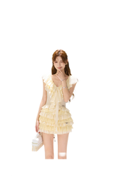 CYNR Lace Ruffle V-Neck Blouse – view 8