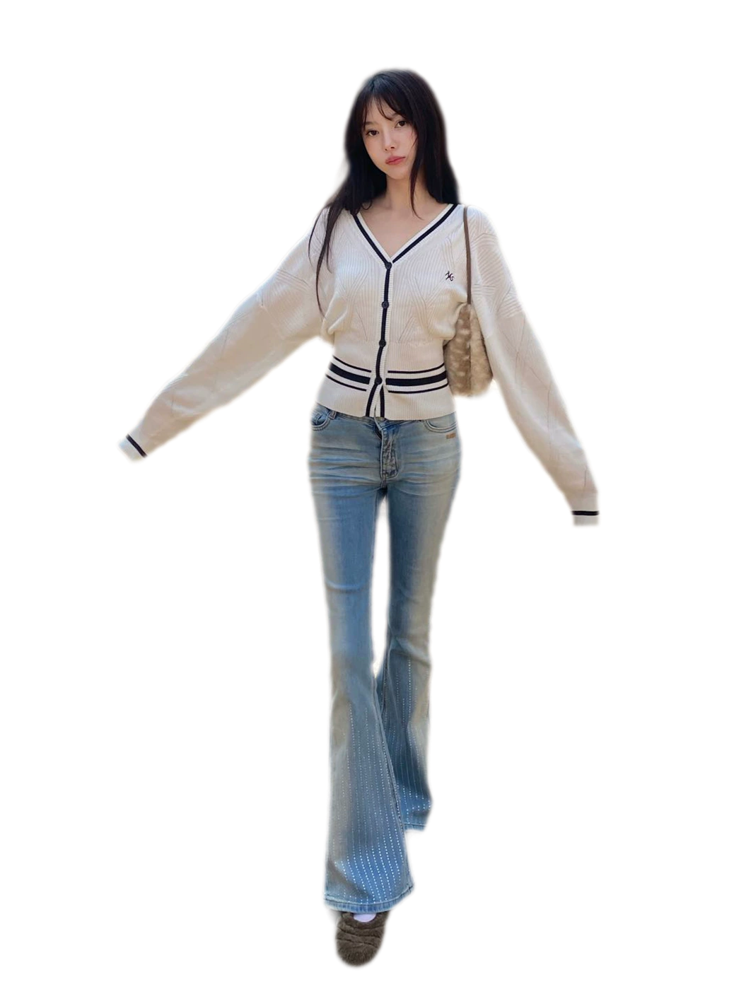 Shimmer Micro-Flare Jeans