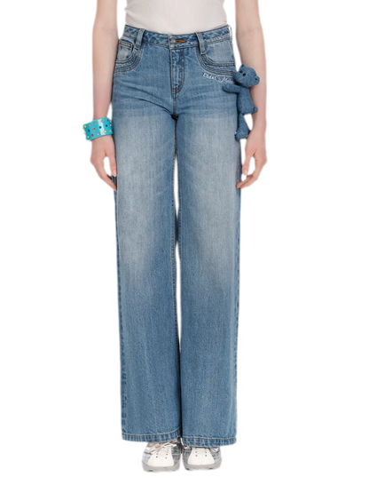 13DE MARZO Mid-Low Waist Straight Jeans – Jeans