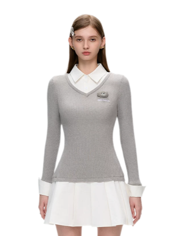 Faux Layered Knit Dress
