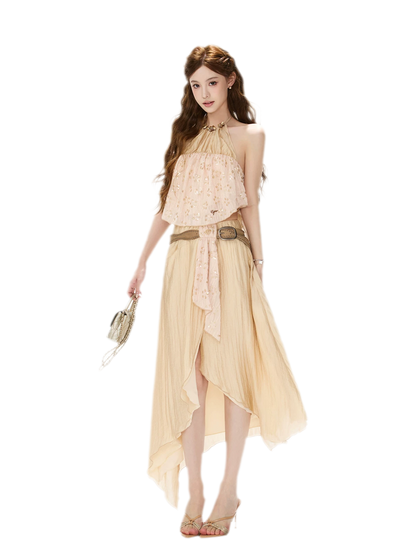 CYNR Beaded Halter Pleated Set – view 8