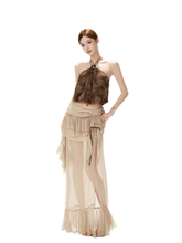 CYNR Sheer Ruffle High-Slit Skirt – view 7