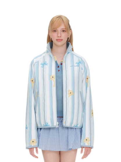 Printed Fleece Raglan Jacket