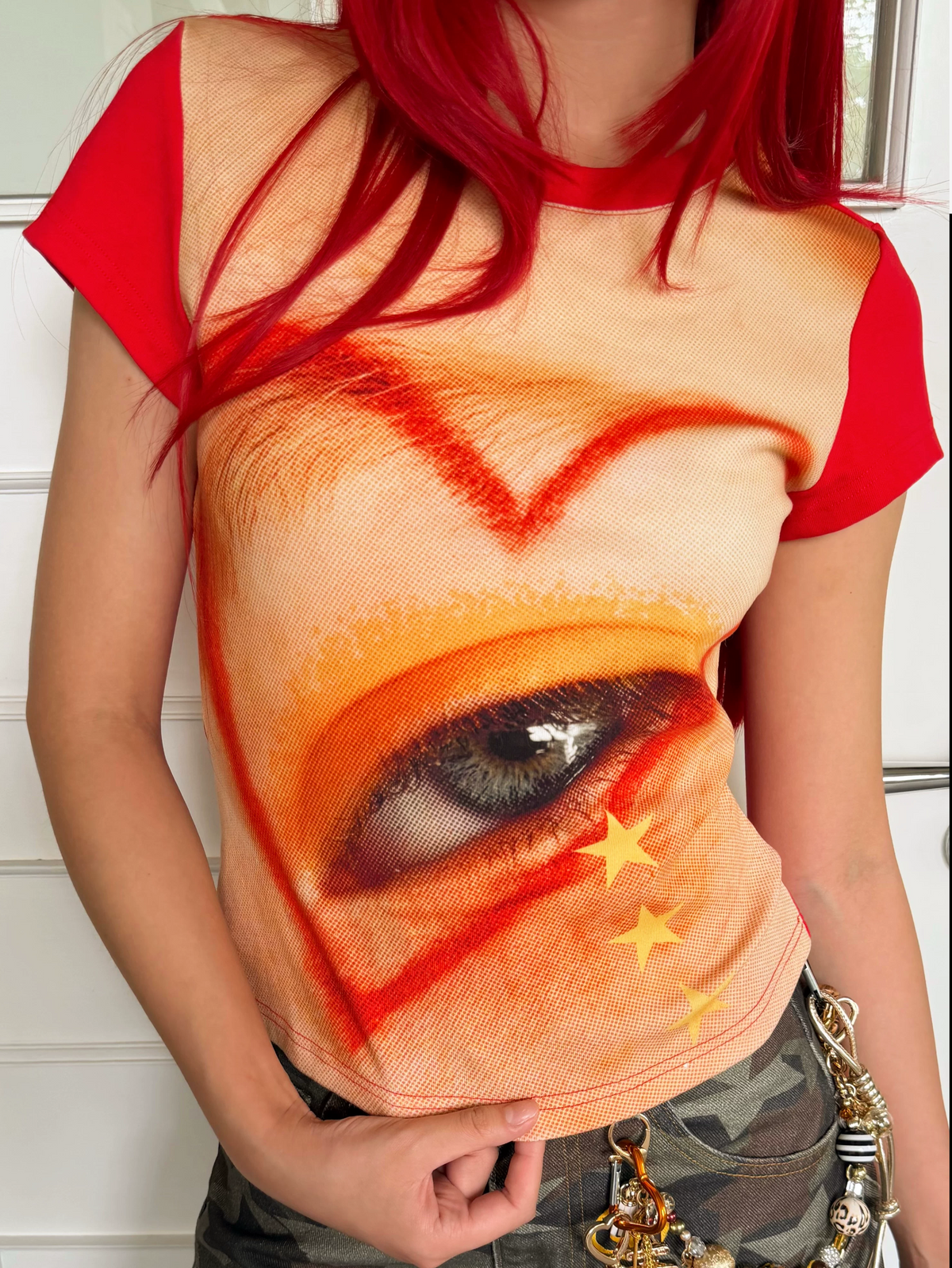 Camiseta ajustada de algodón con estampado gráfico
