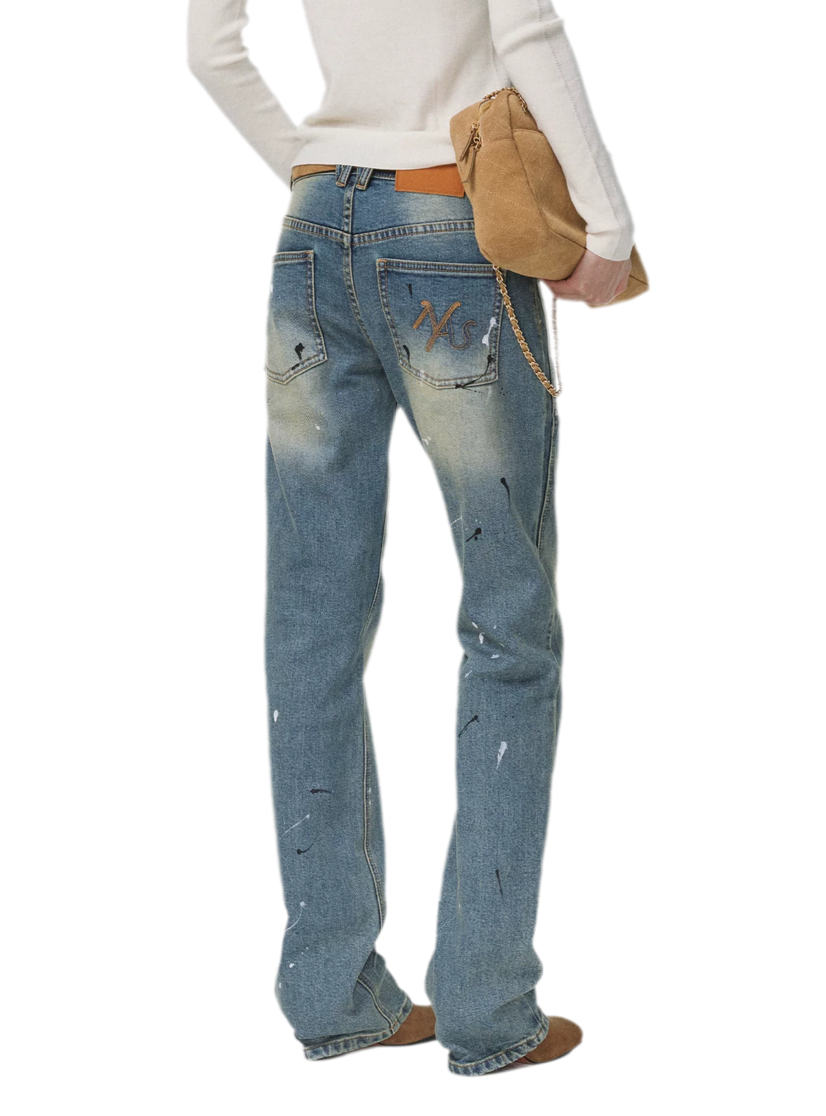 Gewaschene Distressed-Slim-Jeans