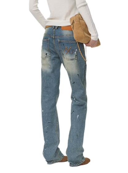 Gewaschene Distressed-Slim-Jeans