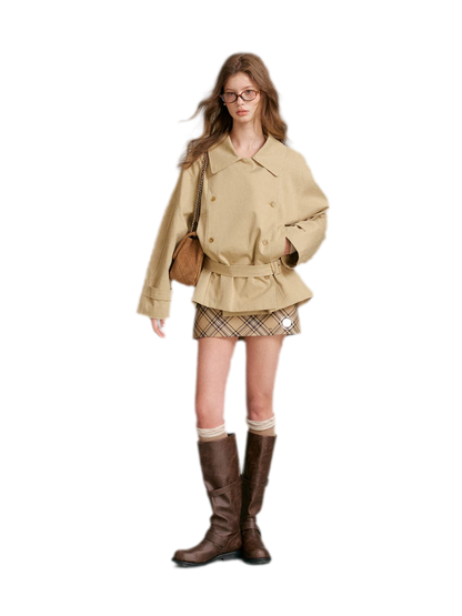 Áo trench cotton hai hàng khuy