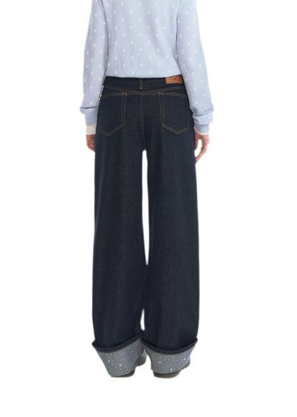 Studded Cropped Denim Set