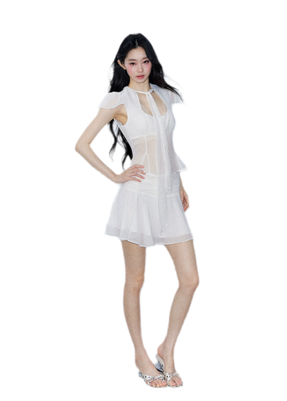 Faux Silk Top Skirt