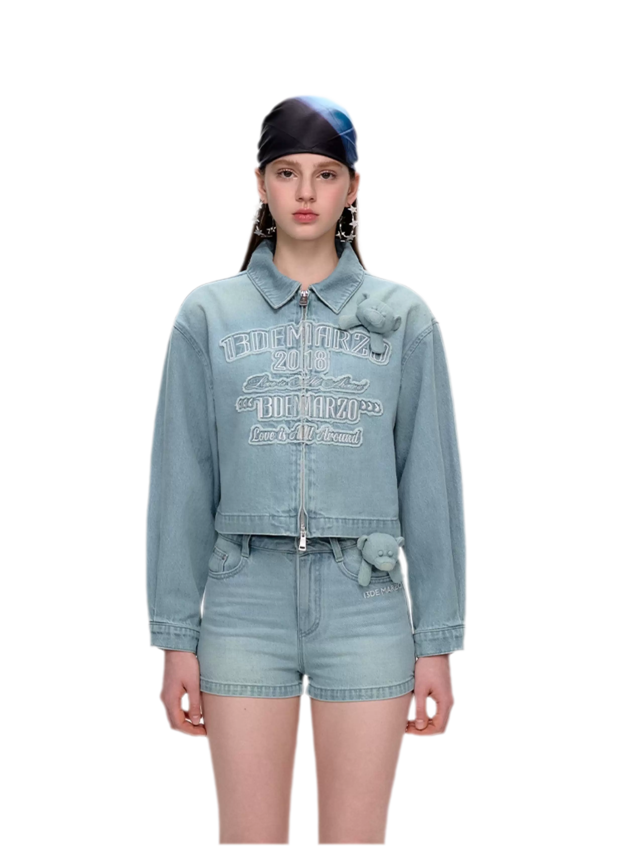Bear Denim Zipped Shirt