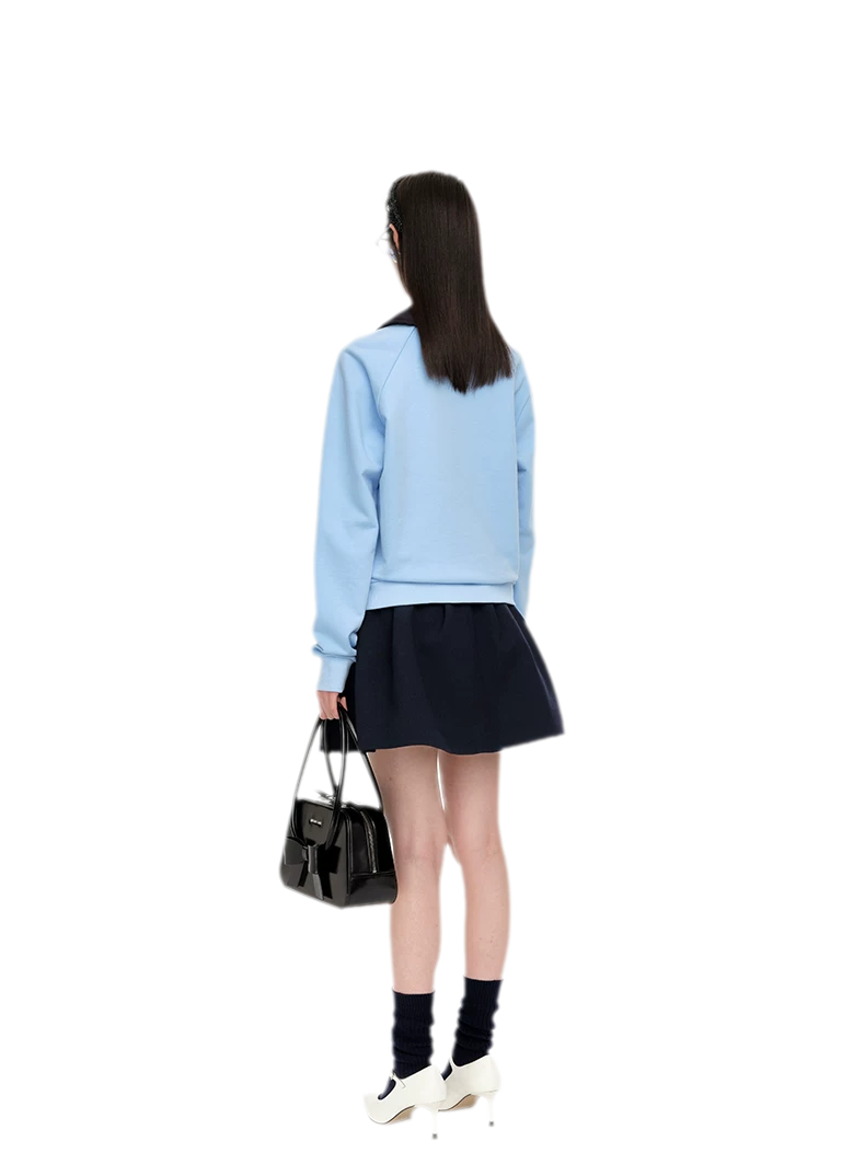 코튼 피터팬 칼라 스웨트셔츠
