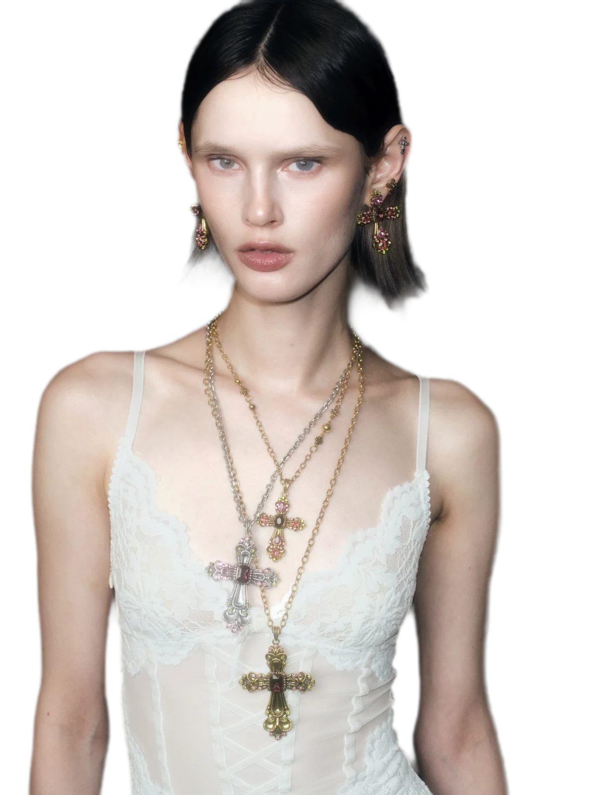 Collana con pendente a croce barocca vintage