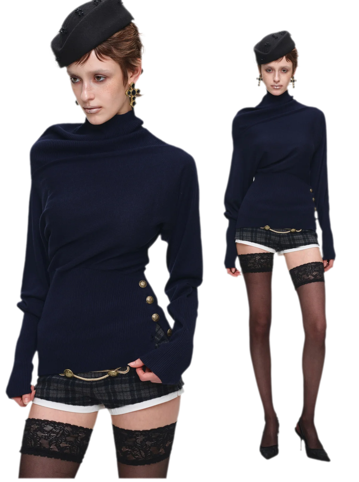 เสื้อสเวตเตอร์แขนค้างคาวอะซิเตตแคชเมียร์