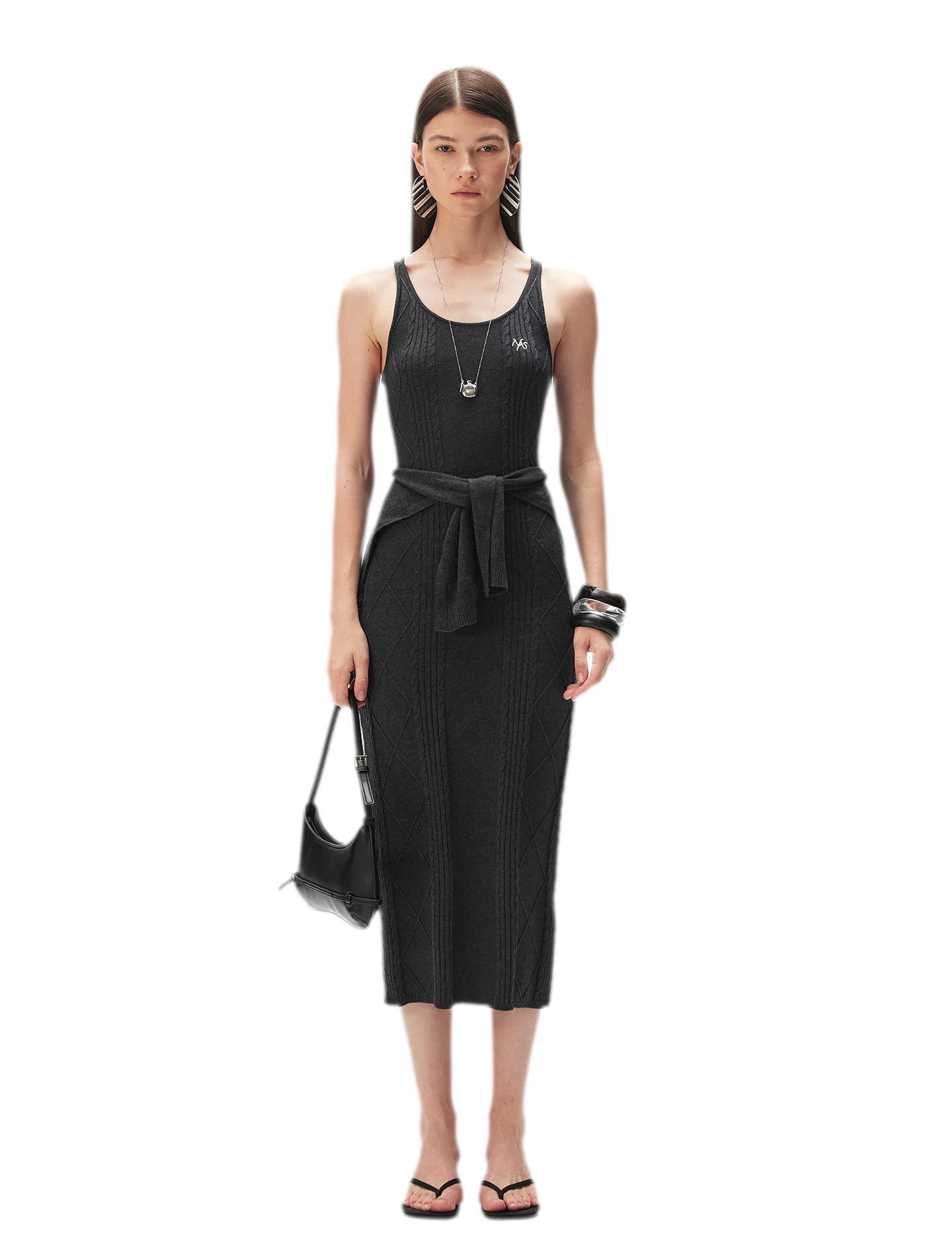 Wool Cable Knit Dress