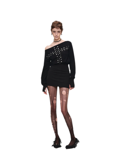 Hand-Embellished One-Shoulder Fitted Dress