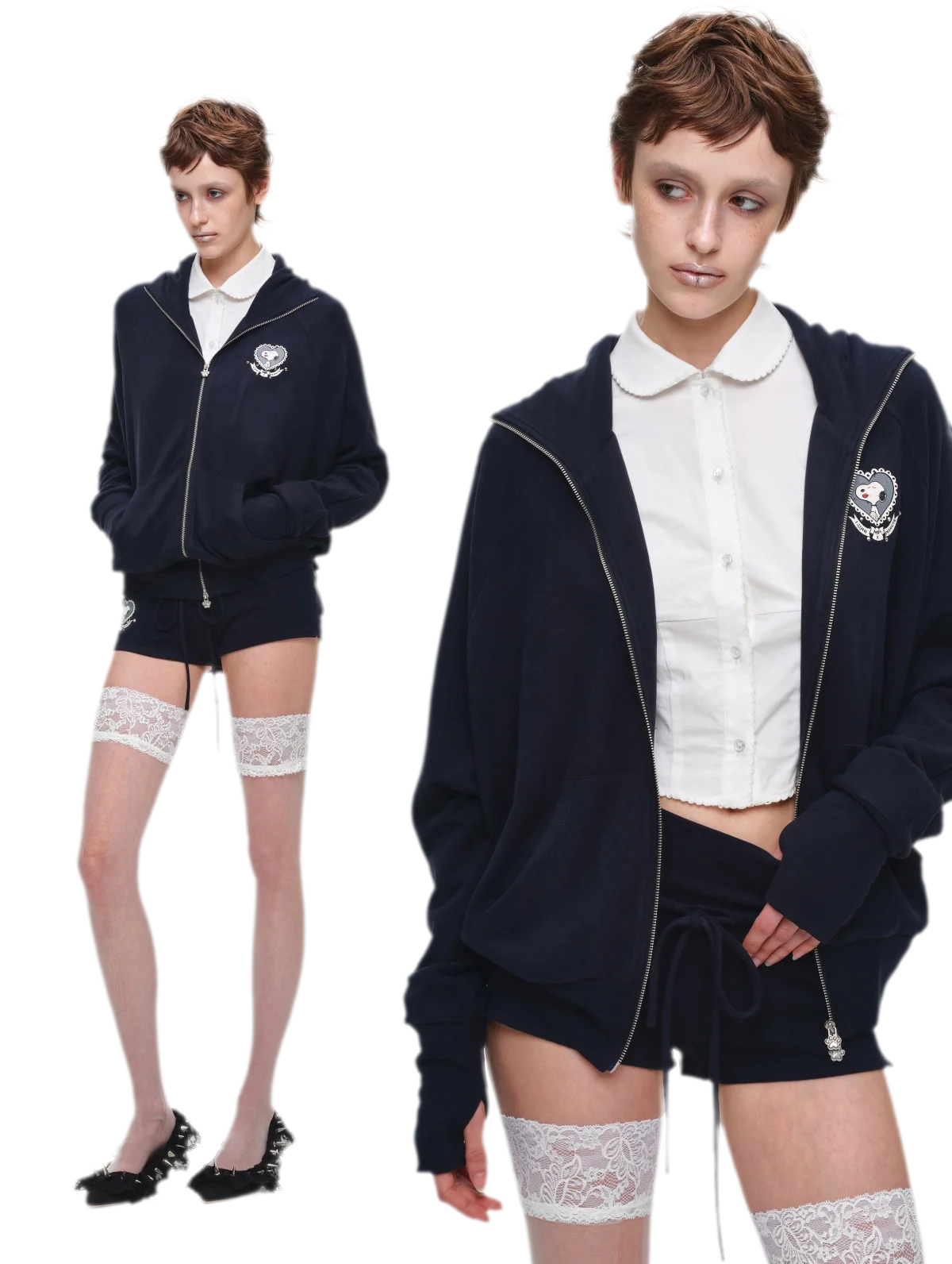 Brushed Knit Batwing Hoodie Set