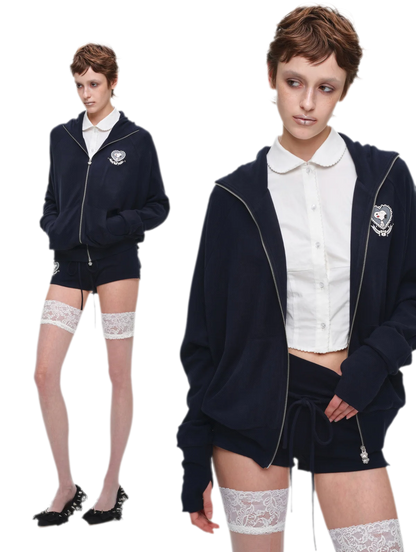 Brushed Knit Batwing Hoodie Set
