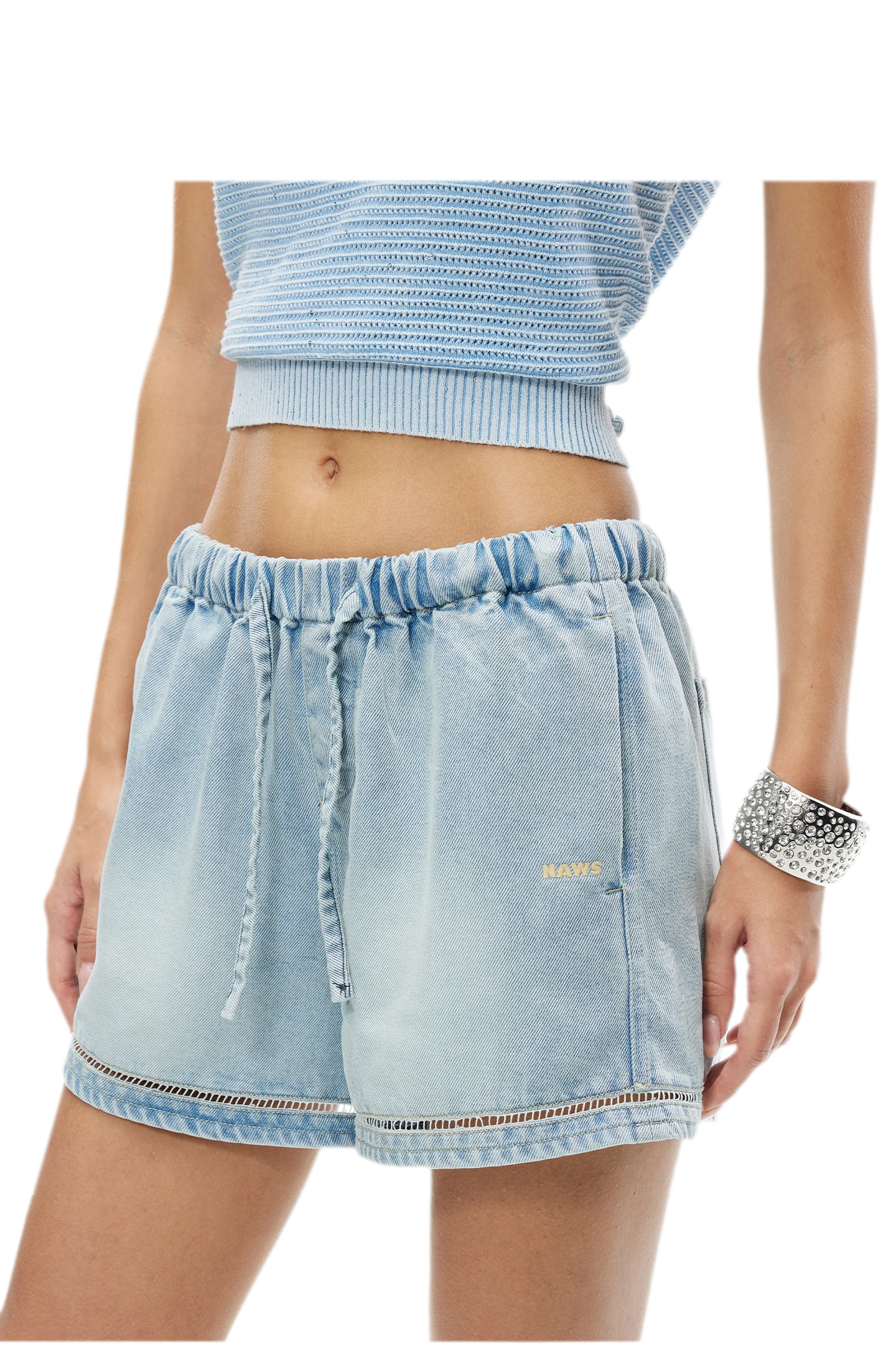 Lyocell Washed Denim Shorts