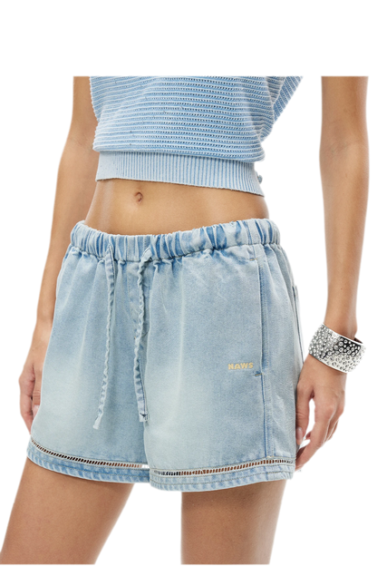 Lyocell Washed Denim Shorts