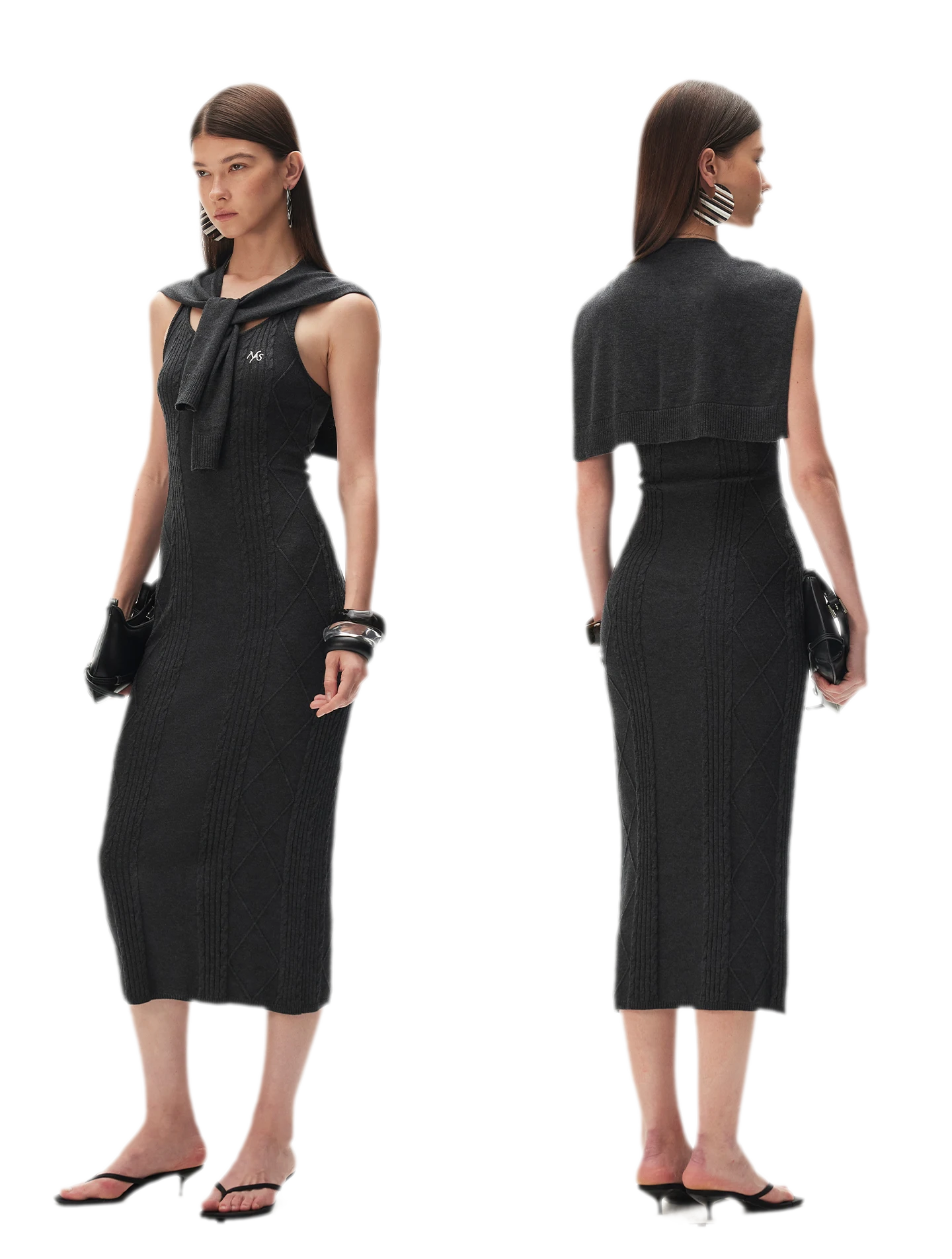Wool Cable Knit Dress