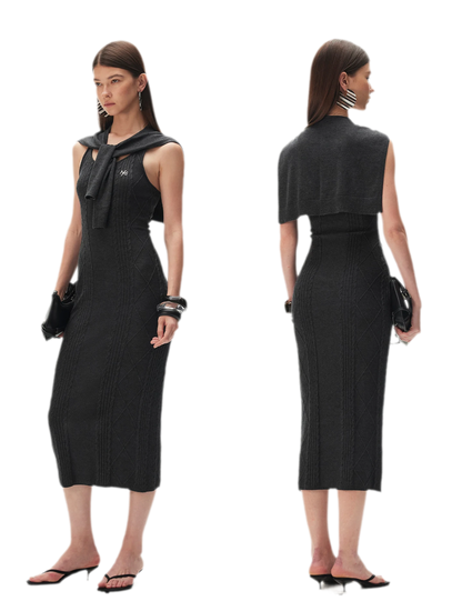Wool Cable Knit Dress