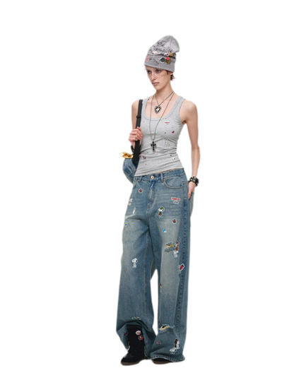Washed Ribbed Scoop-Neck Tank