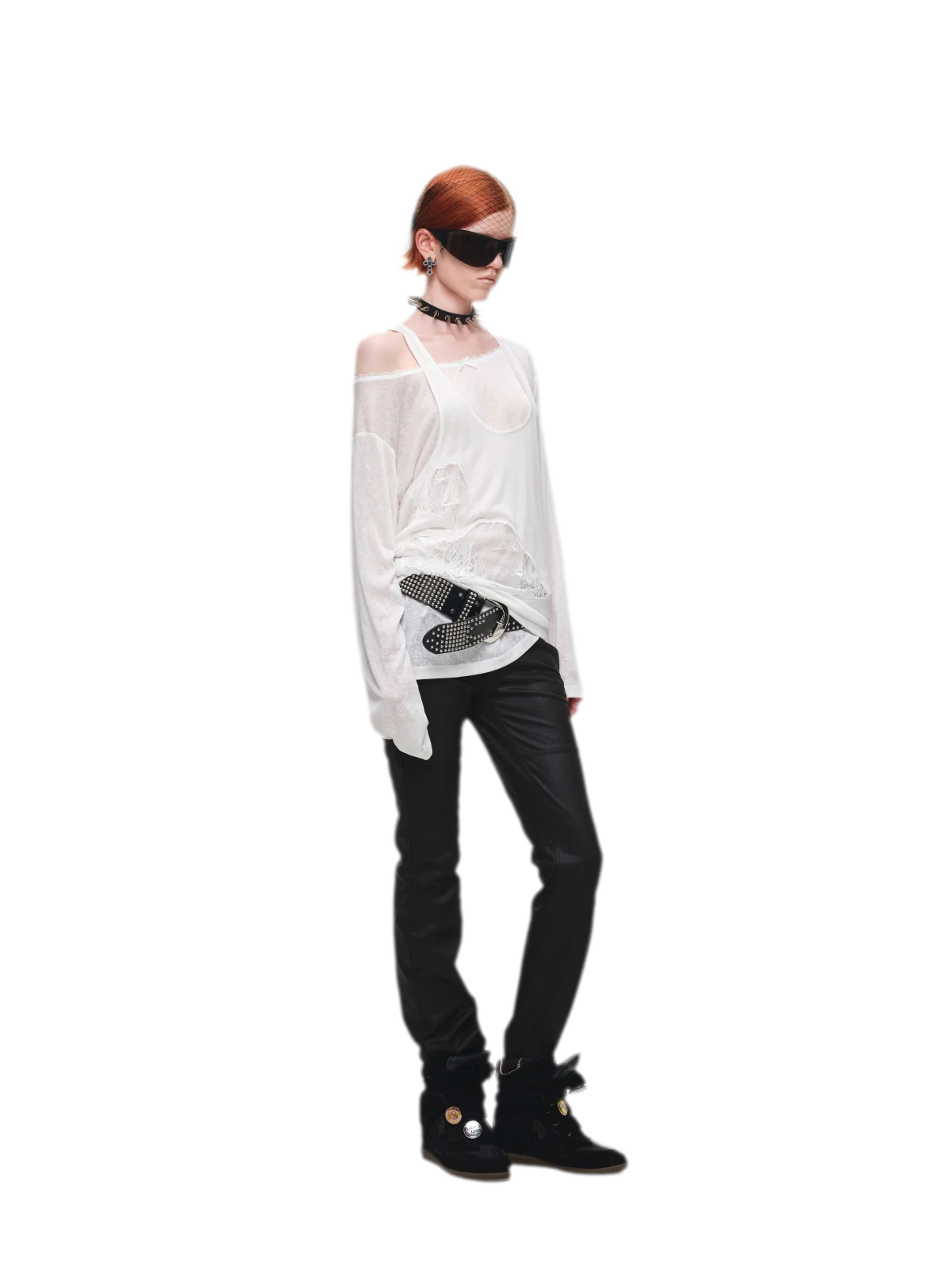 Lace Appliqué Layered Long-Sleeve T-Shirt