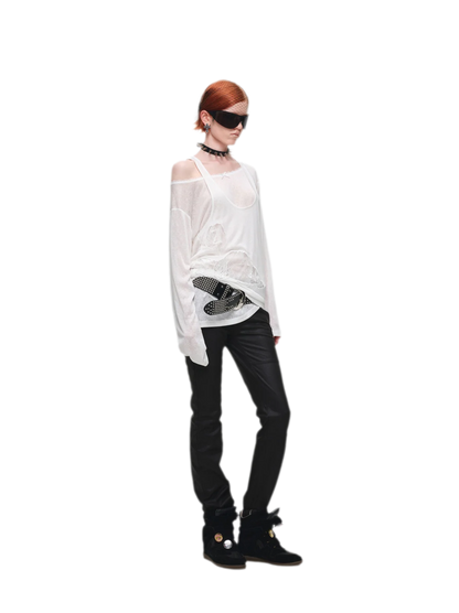 Lace Appliqué Layered Long-Sleeve T-Shirt