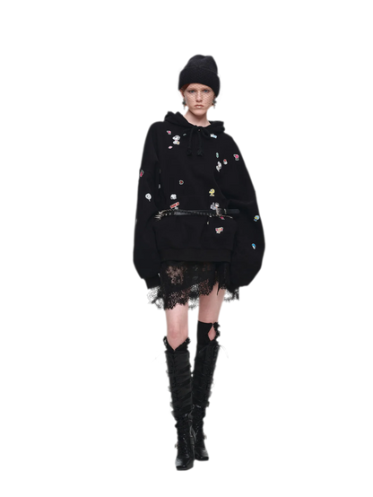 Brushed Oversized Graphic Hoodie