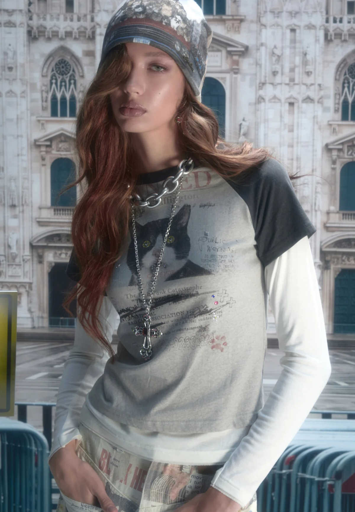 Graphic Color-Block Raglan T-Shirt