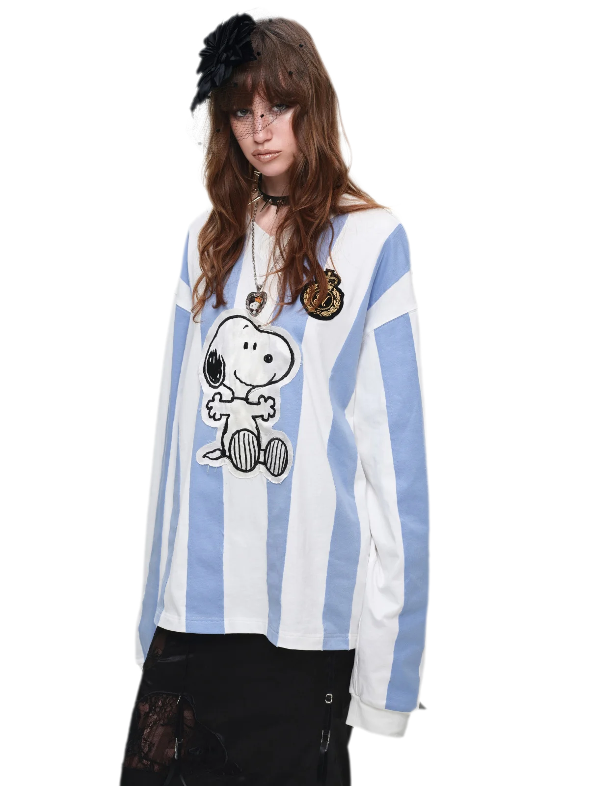 Retro Embroidered Striped T-Shirt