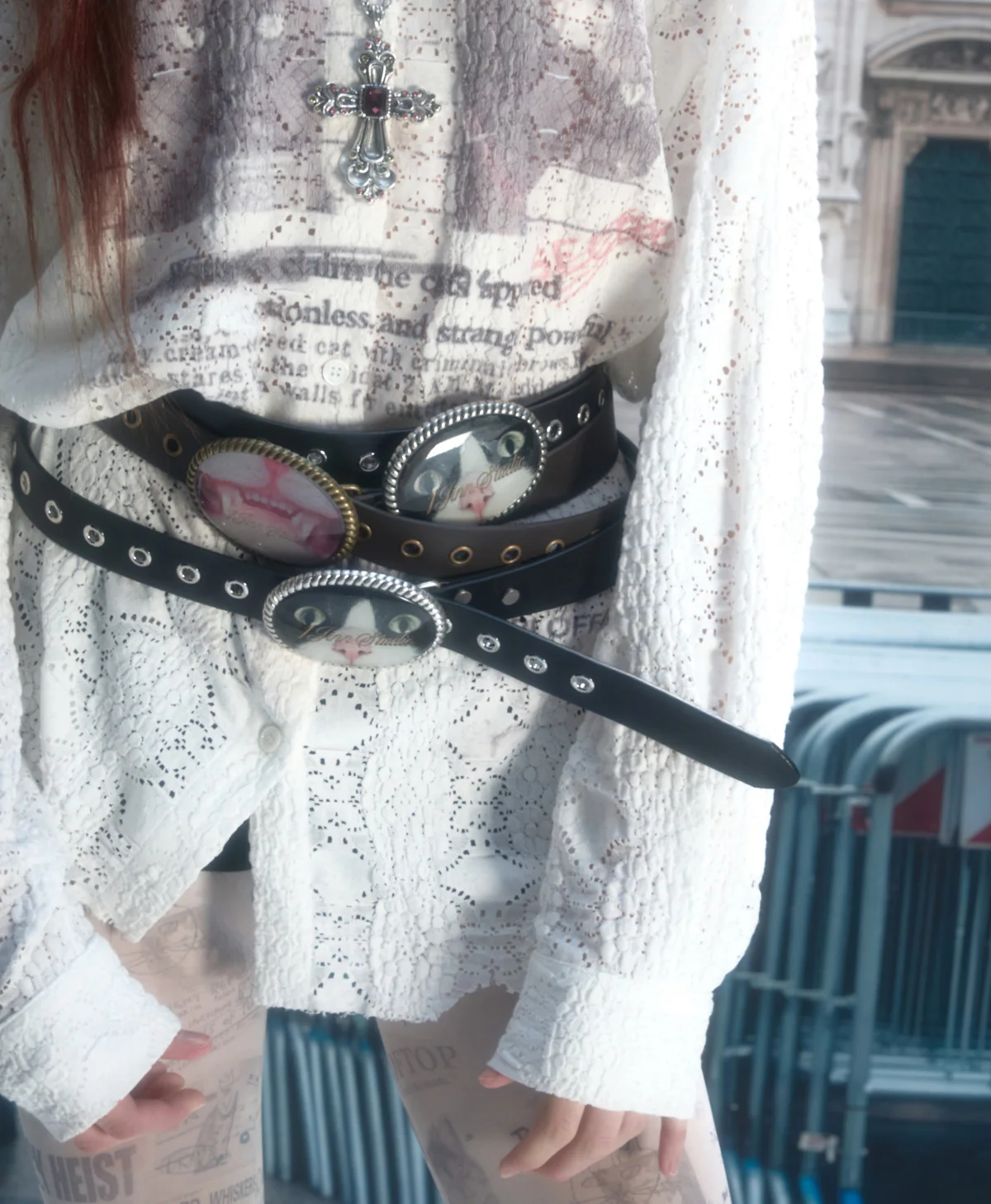 Distressed Cat Graphic Shirt