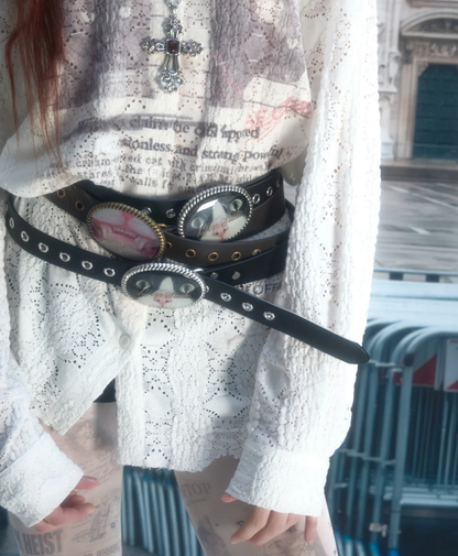 Distressed Cat Graphic Shirt