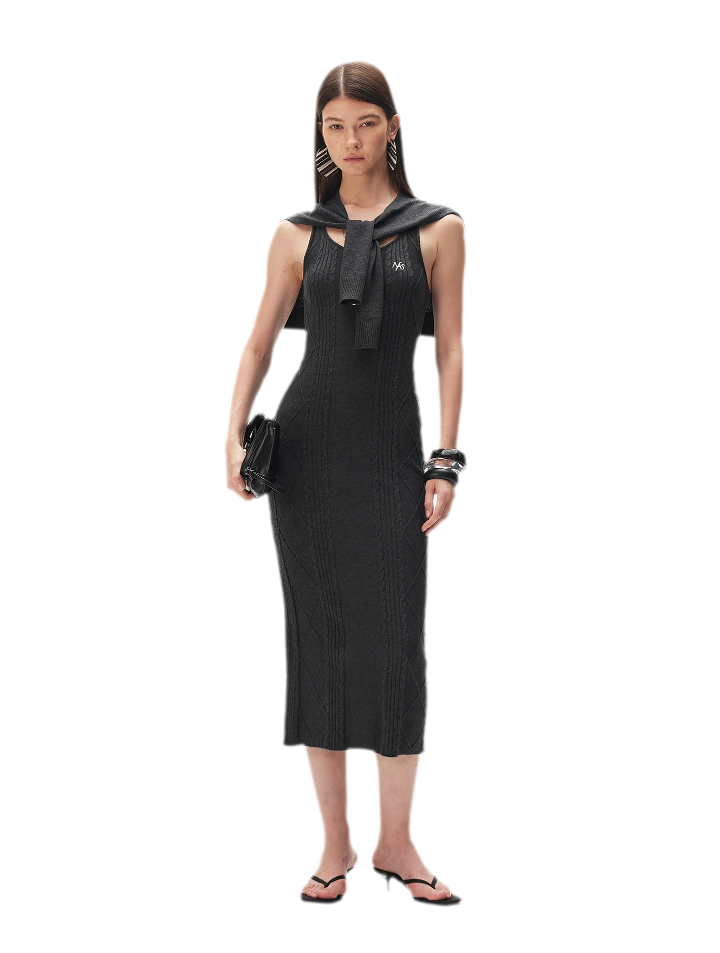 Wool Cable Knit Dress