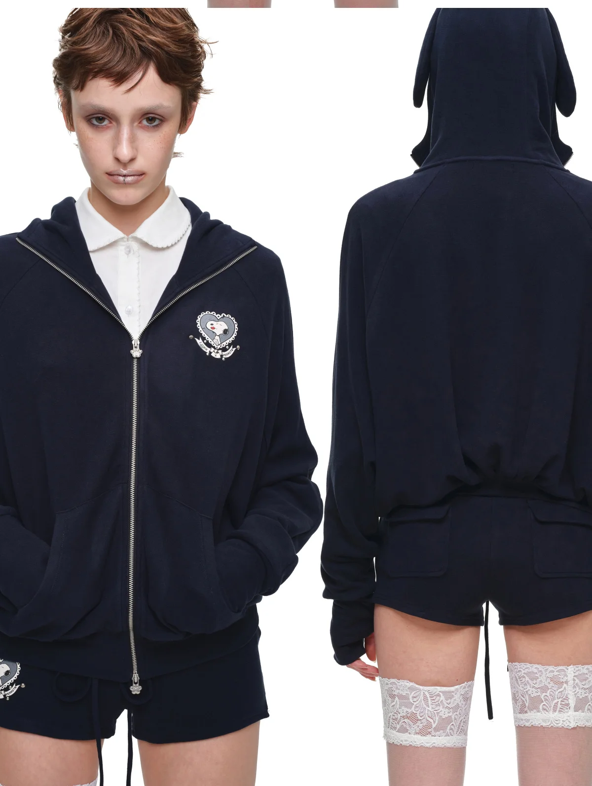 Brushed Knit Batwing Hoodie Set