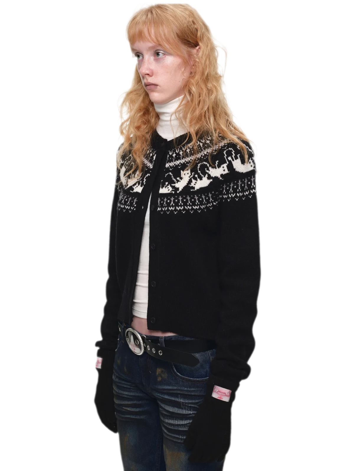 Gilet à motif chat Fair Isle