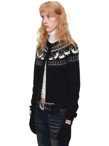 Gilet à motif chat Fair Isle