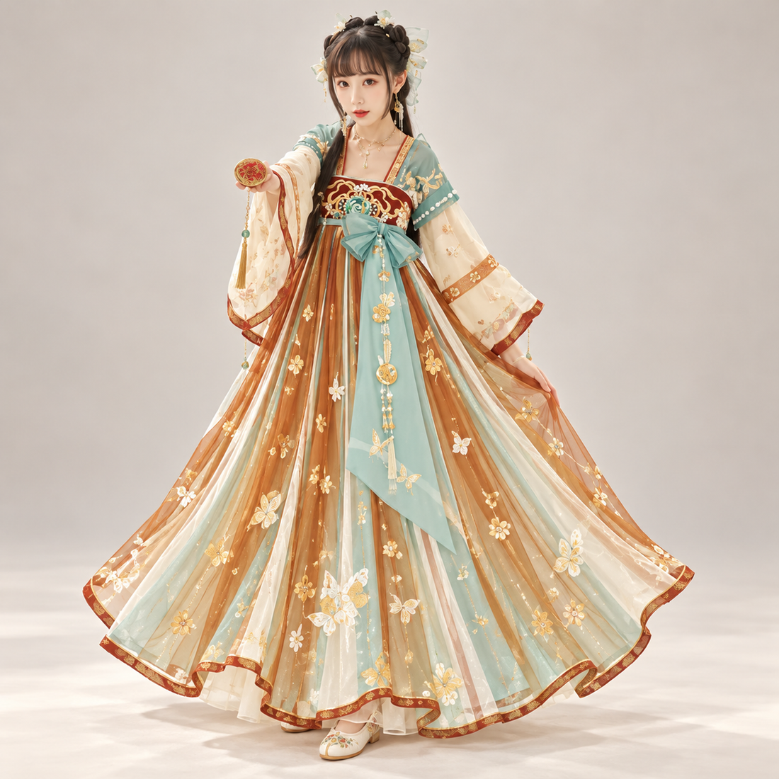 瑶遇见神鹿-王者荣耀联名 Jade Deer Encounter Embroidered Full-Length