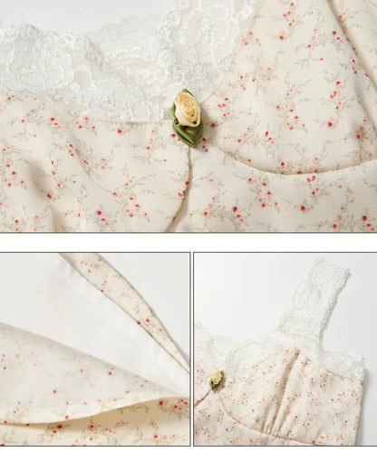 Vintage Leopard Lace Splice A-Line Dress