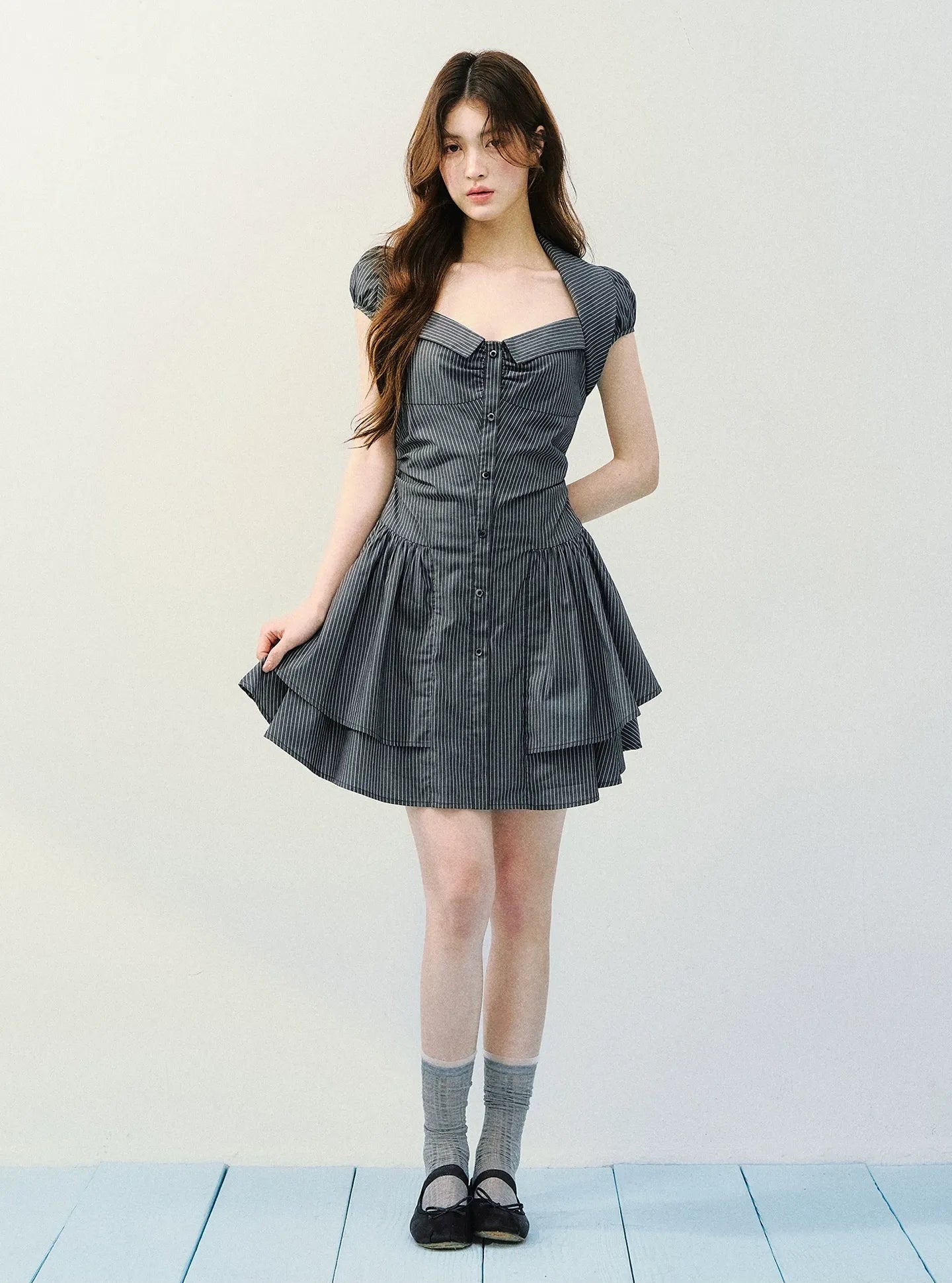 Vintage Striped Shirt Dress