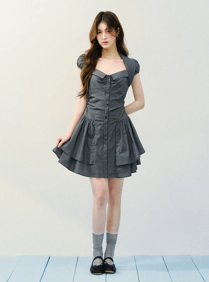 Vintage Striped Shirt Dress