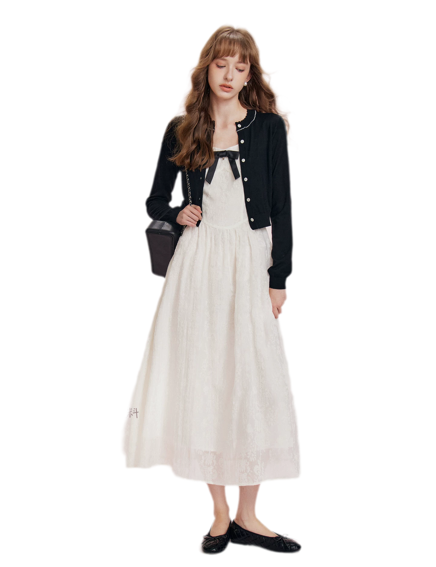 Cashmere Wave Trim Cardigan